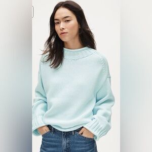 J. Crew Sz M Light Green Wool Blend Women’s Turtleneck Sweater